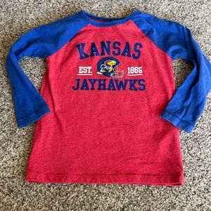 Team Athletics 3T kids toddler long sleeve Jayhawks KU Kansas T-Shirt Size 3T